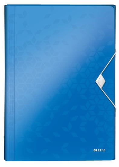 LEITZ Aktovka na dokumenty WOW - A4, metalicky modrá