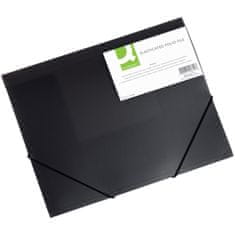 Q-Connect Box na spisy QC A4 s gumič., transp. čierna 3 cm