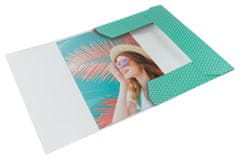 Esselte Dosky s chlopňami a gumičkou Colour'Breeze - A4, kartónové, zelené, 1 ks