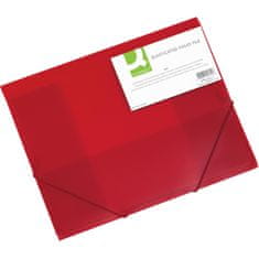 Q-Connect Box na spisy QC A4 s gumič, transp. červená 3 cm