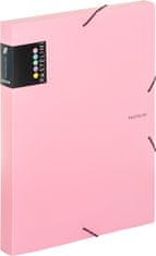 Karton P+P Kartón P+P Box na spisy s gumičkou Pastelini - A4, ružový, 3 cm