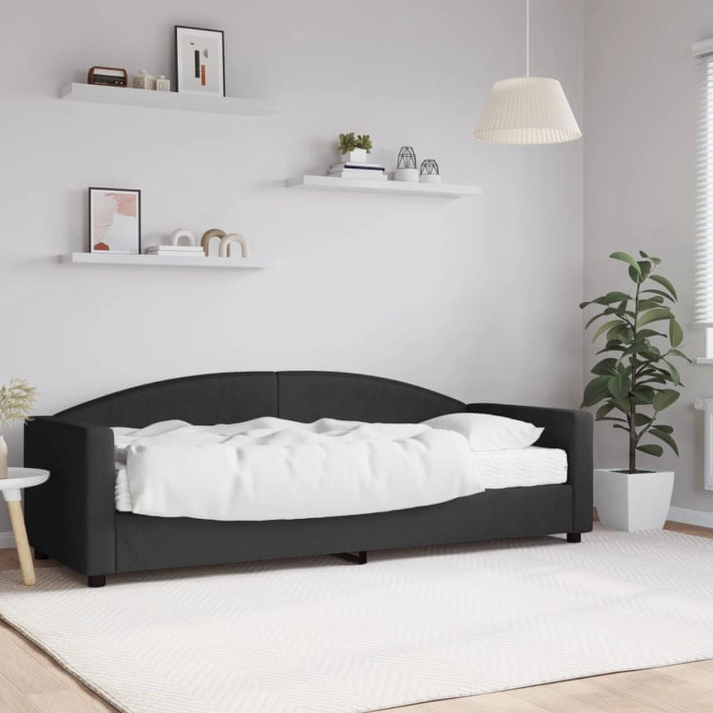 Petromila vidaXL Denná posteľ s matracom čierna 80x200 cm látka