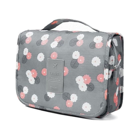 MG Flower Cosmetic Bag kozmetická taška 4L, sivá