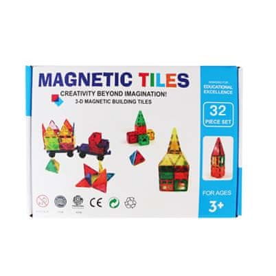 Magnetic Tiles Magnetická stavebnica pre deti sada 32ks - Magnetic Tiles