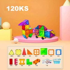 Magnetic Tiles Magnetická stavebnica pre deti - 120ks v boxe
