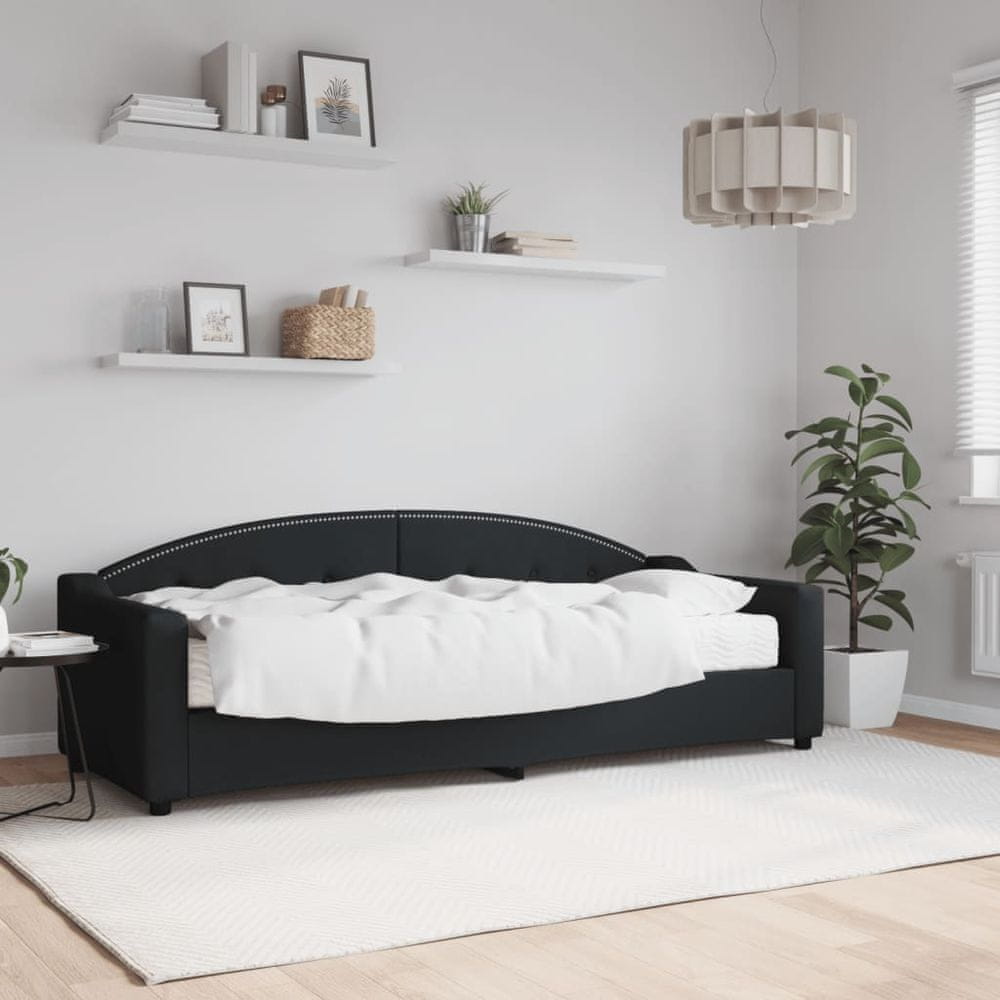 Petromila vidaXL Denná posteľ s matracom čierna 80x200 cm látka