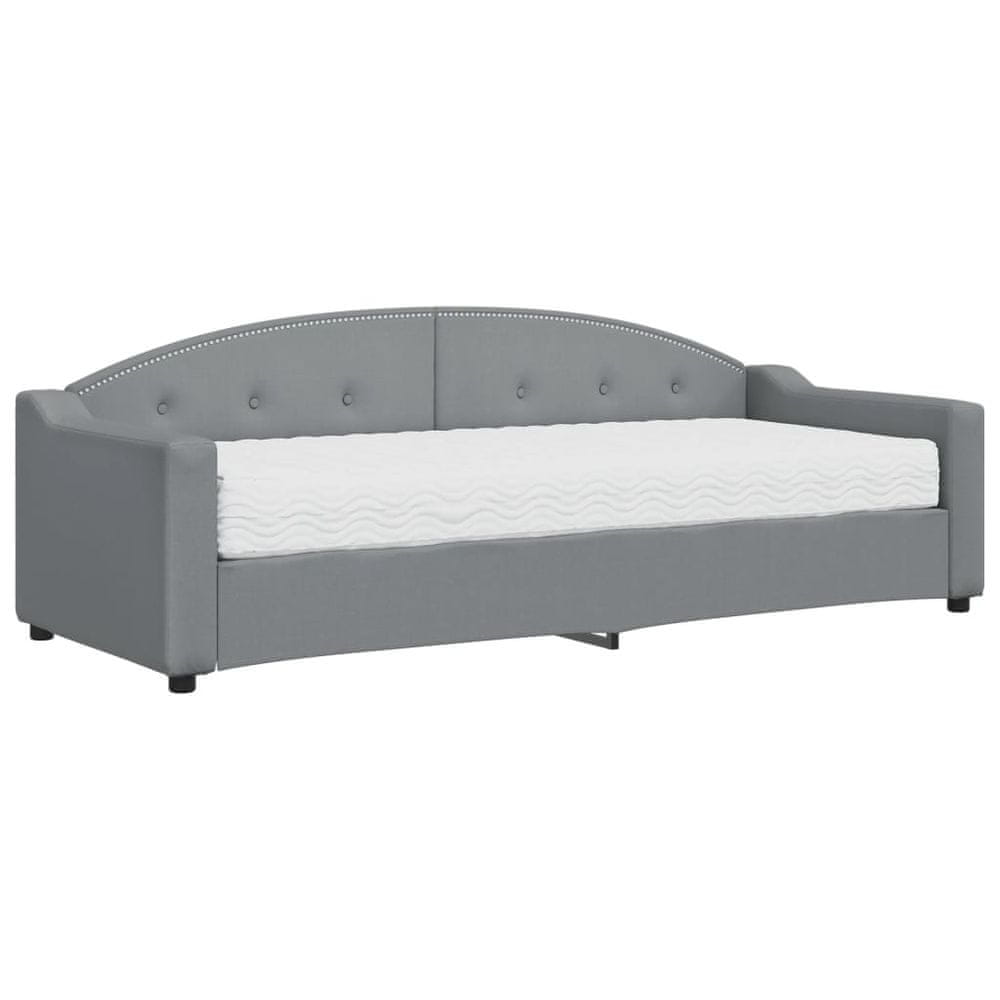 Vidaxl Denná posteľ s matracom bledosivá 80x200 cm látka