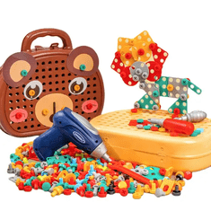 CAB Toys Macko vzdelávacia hračka 203 dielna, stavebnica s náradím
