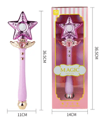 Kúzelná palička ružová s hviezdou Magic Princes