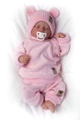 Baby Nellys Pletené kojenecké kalhoty Hand Made Baby Nellys, růžové, vel. 68/74 - 56-62 (0-3m)