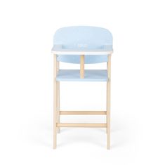 Tidlo Dřevěná židlička na krmení panenek modrá