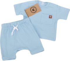 Z&Z Z&Z 2-dílná sada tričko kr. rukáv, kraťásky s provázkem - modrá