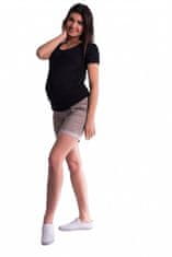 Be MaaMaa Těhotenské kraťasy s elastickým pásem - béžové, vel. XXL