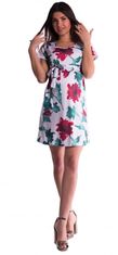 Be MaaMaa Těhotenské šaty s květinovým potiskem s mašlí - červené - L (40)