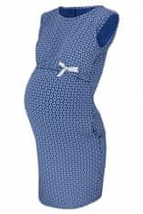 Be MaaMaa Kojící,těhotenské šaty ve sportovním stylu zdobené jemnou mašličkou - jeans, vel. XXL
