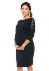 Be MaaMaa Elegantní těhotenské šaty s krajkou - černé, vel. S