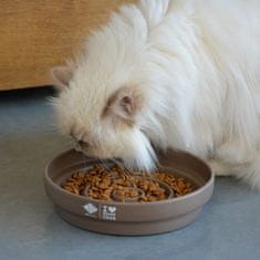 EBI D&D I LOVE HAPPY CATS Sue Keramická miska na pomalé jedenie pre mačky 750ml - 20x20x4,5cm hnedá