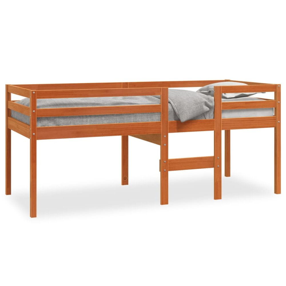 Vidaxl Vysoká posteľ vosková hnedá 90x190 cm borovicový masív