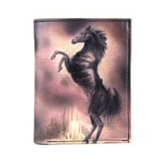 VegaLM Ručne maľovaná kožená peňaženka 8560 s motívom Žrebca