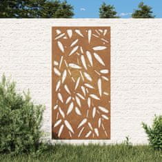 Petromila vidaXL Záhradná dekorácia 105x55 cm, cortenová oceľ, bambusové listy
