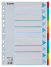 Esselte Register "Standard", popisovateľná titulná str., mix farieb, kartón, A4, 10 dielov 100193