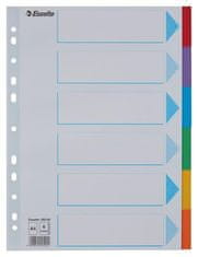 Esselte Registra "Standard", popisovateľná titulná str., mix farieb, kartón, A4, 6 dielov, 100192