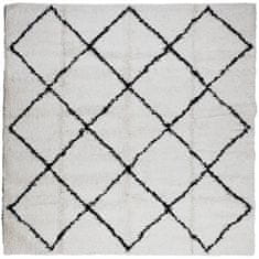 Petromila vidaXL Shaggy koberec PAMPLONA, vysoký vlas, krémovo čierny 240x240 cm