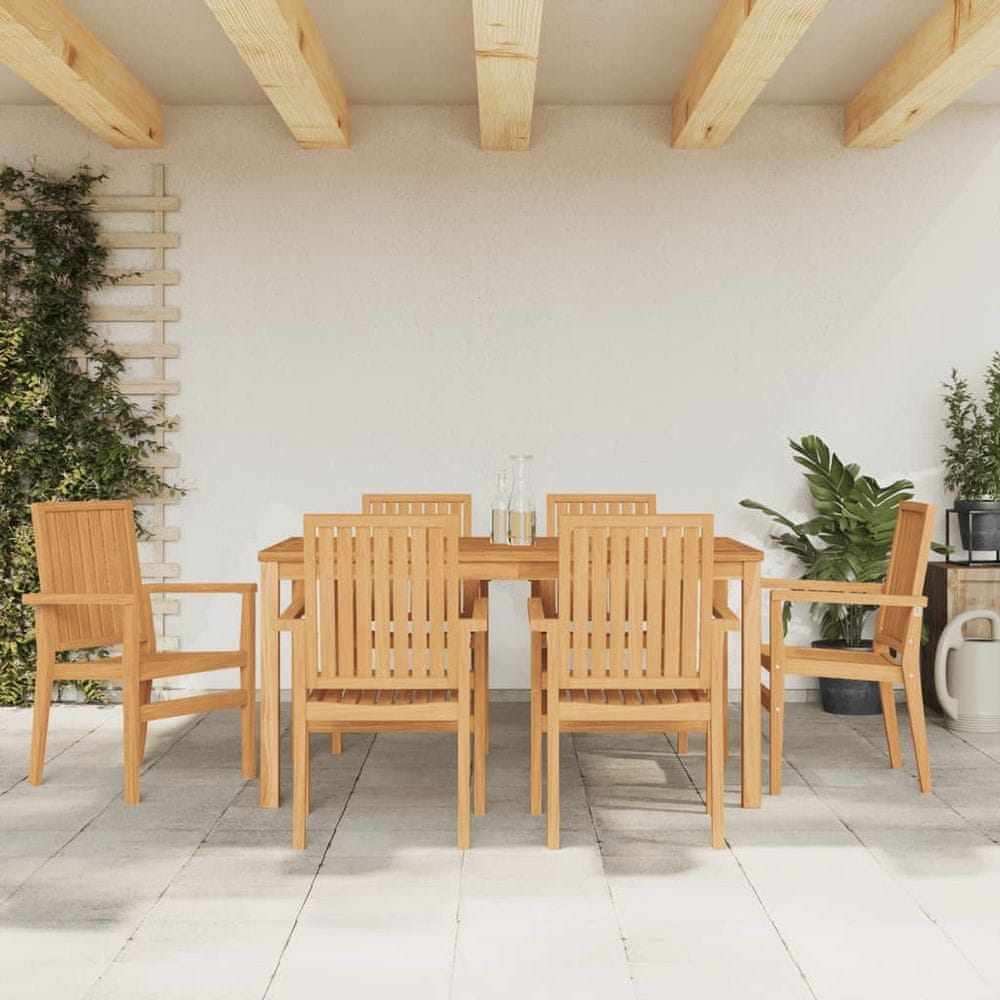 Petromila vidaXL Stohovateľné záhradné stoličky 6 ks 56,5x57,5x91 cm masívny tík