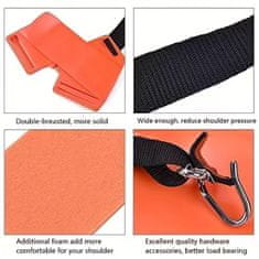 SOLFIT® Dvojitý nastaviteľný ramenný popruh na krovinorez (1 ks, čierno-oranžová farba) | RESTBACK