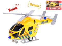 Helikoptéra ambulancie 20 cm na zotrvačník na batérie so svetlom a zvukom