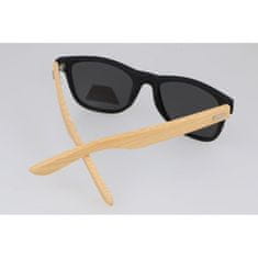 PolarZONE Čierne drevené polarizačné okuliare Wayfarer "Wood"