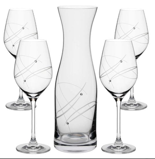 Celebration Súprava na víno VITAL Fľaša + poháre na víno 27181 Crystals (1+4ks)