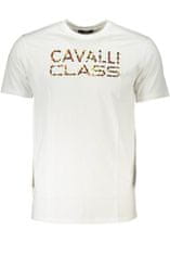Cavalli Class  Perfektné Pánske Tričko Krátky Rukáv Biela Farba: Biela, Veľkosť: 2XL