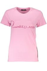 Cavalli Class  Perfektné Dámske Tričko Krátky Rukáv Ružová Farba: ružová, Veľkosť: S