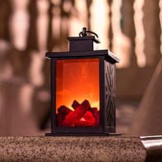 Netscroll Dekoratívna lampa s vzhľadom krbu a virtuálnym ohňom, FireLantern