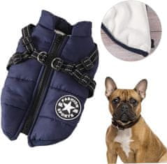 Petallure Nepremokavá štýlová bunda pre psov s reflexnou páskou, S-M