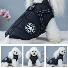 Petallure Nepremokavá štýlová bunda pre psov s reflexnou páskou, S-M