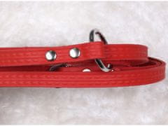 DINO Červené skladacie kožené vodítko pre psa 1,2/200 cm 