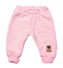 Baby Nellys Pletené kojenecké kalhoty Hand Made Baby Nellys, růžové, vel. 68/74 - 56-62 (0-3m)