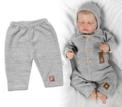 Baby Nellys Pletené kalhoty Hand Made Boy, Baby Nellys, šedé - 74 (6-9m)