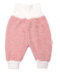 Baby Nellys 3-dílná souprava Hand made, pletený kabátek, kalhoty a botičky, růžová