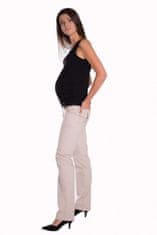 Be MaaMaa Bavlněné, těhotenské kalhoty s kapsami - bílé, vel. XL