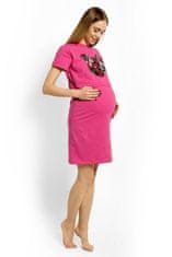 Be MaaMaa Těhotenská, kojící noční košile Minnie, XXL - růžová