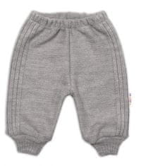 Baby Nellys 5-dílná pletená sada Baby Nellys, Boy, body, kalhoty, svetr, čepička, motýlek - šedá - 56 (1-2m)