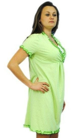 Be MaaMaa Těhotenská, kojící noční košile s volánkem - sv. zelená, vel. L/XL