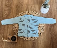 Mamatti Novorozenecká bavlněná košilka, kabátek, Mamatti, Dino park - modrá s potiskem