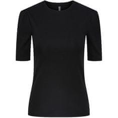 Pieces Dámske tričko PCRUKA Slim Fit 17133700 Black (Veľkosť S)