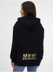 Armani Exchange Čierna dámska mikina s kapucňou Armani Exchange XL