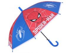 MARVEL COMICS Chlapčenský dáždnik v červeno-modrom farebnom prevedení s modrou rukoväťou, zapínaný na suchý zips SPIDER-MAN 