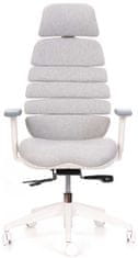 Mercury Kancelárska stolička SPINE s PDH biely plast svetlo sivá LS2-38